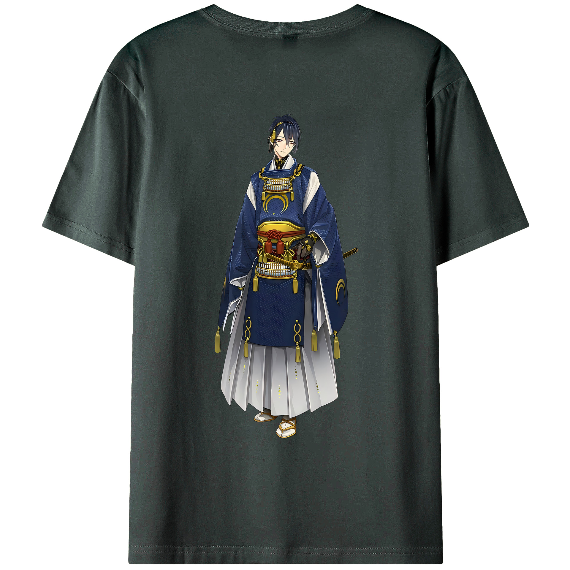 （画像用） 刀剣乱舞 Touken Ranbu 綿100％ メンズ半袖Tシャツ（バックプリント） 通気性